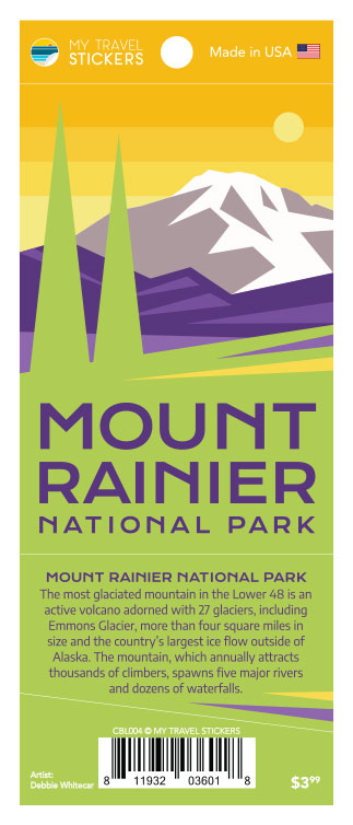 Mount Rainier National Park Color Block Sticker Set – My Travel Stickers