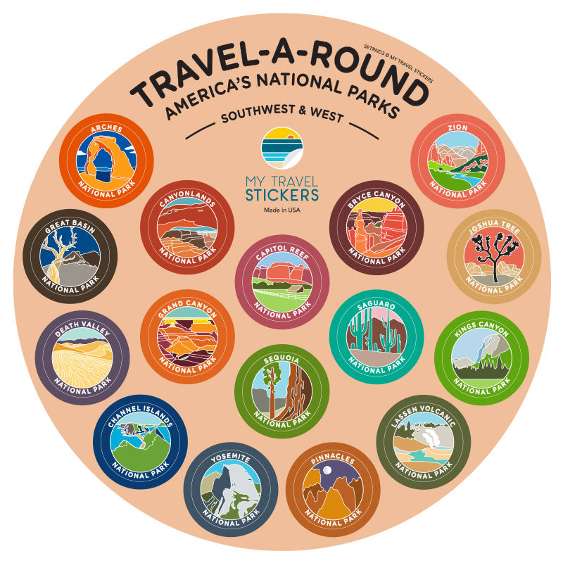 American Crafts Stickers Tiny Travel Icon