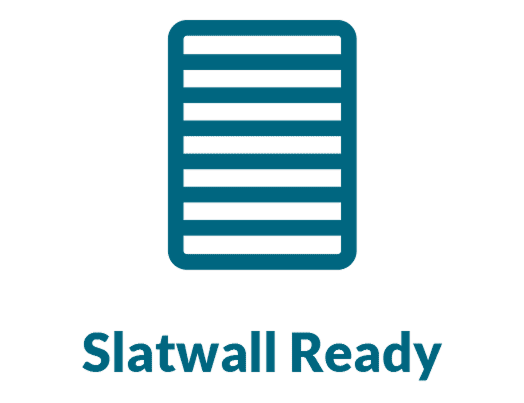 Slatwall Ready icon with horizontal lines.