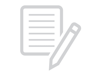 Pencil and paper icon on black background.