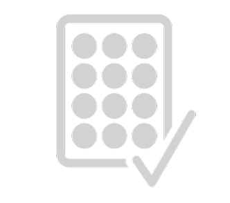 Keypad icon with check mark symbol.